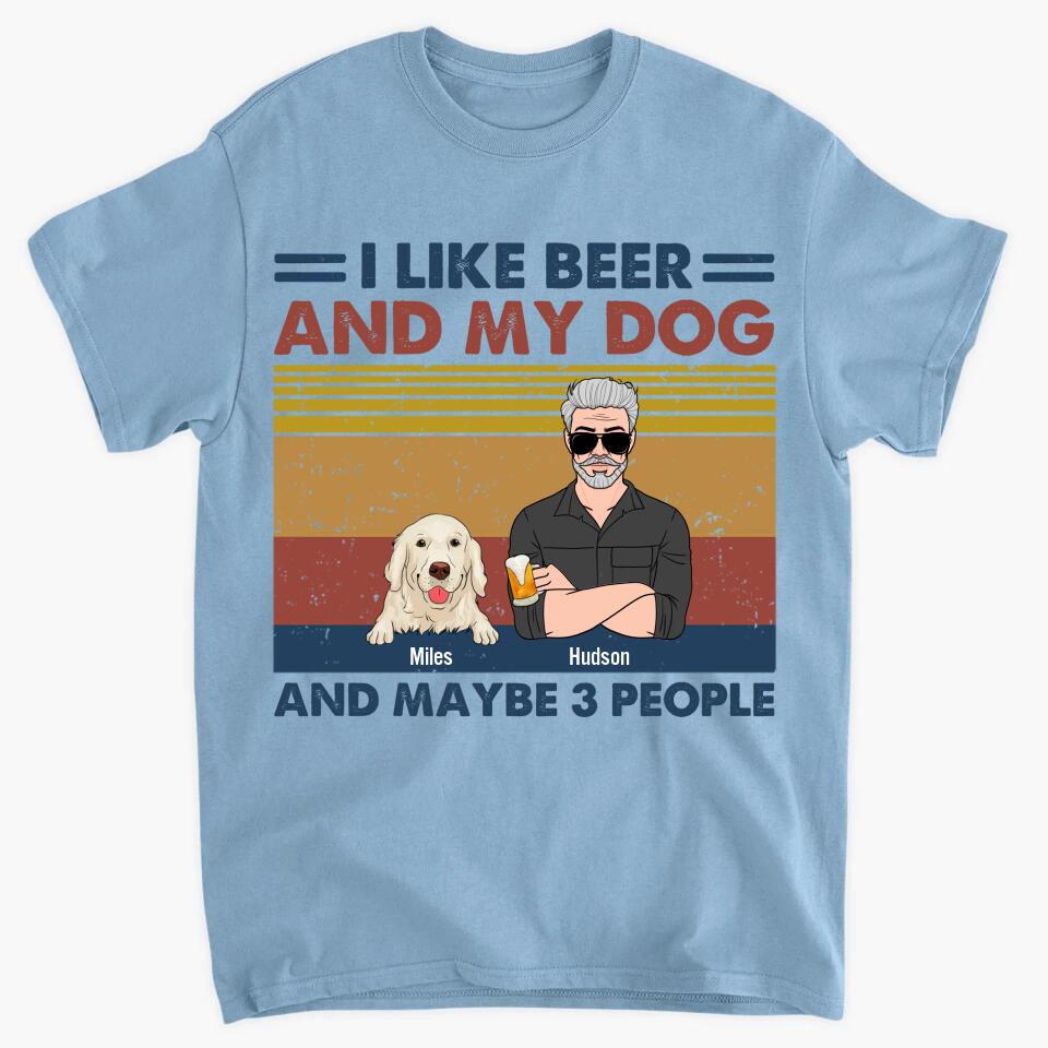 Personalized T-shirt - Gift For Dog Lover - I Like Beer And My Dog ARND0014