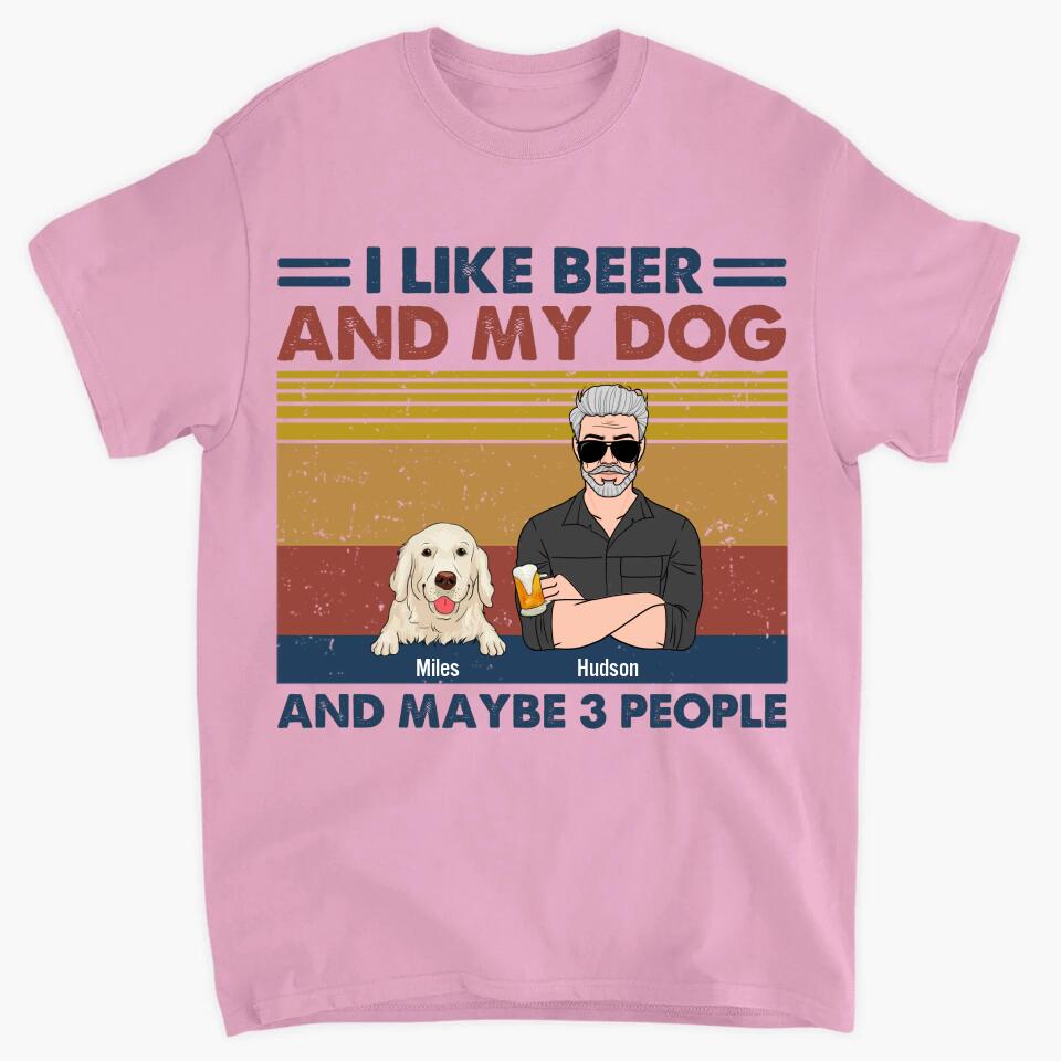 Personalized T-shirt - Gift For Dog Lover - I Like Beer And My Dog ARND0014