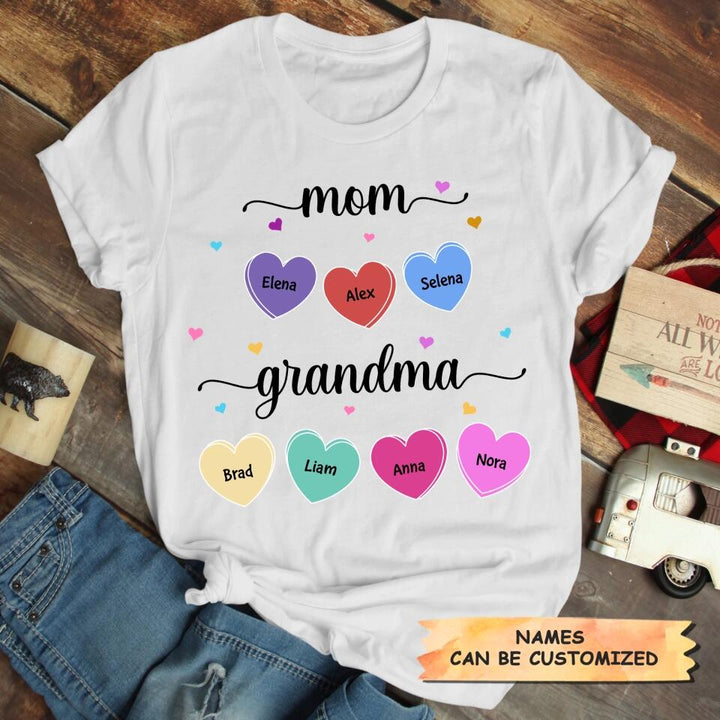 Personalized T-shirt - Gift For Grandma & Mom - Mom Grandma & Grandkids ARND036