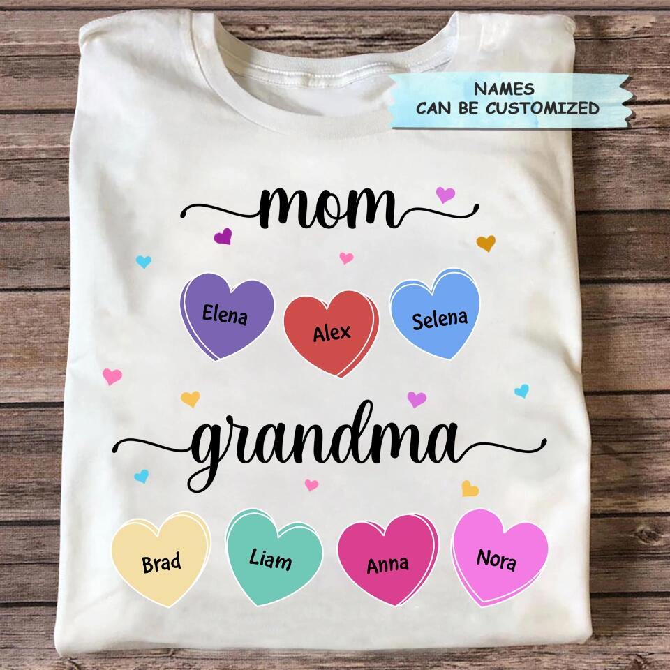 Personalized T-shirt - Gift For Grandma & Mom - Mom Grandma & Grandkids ARND036