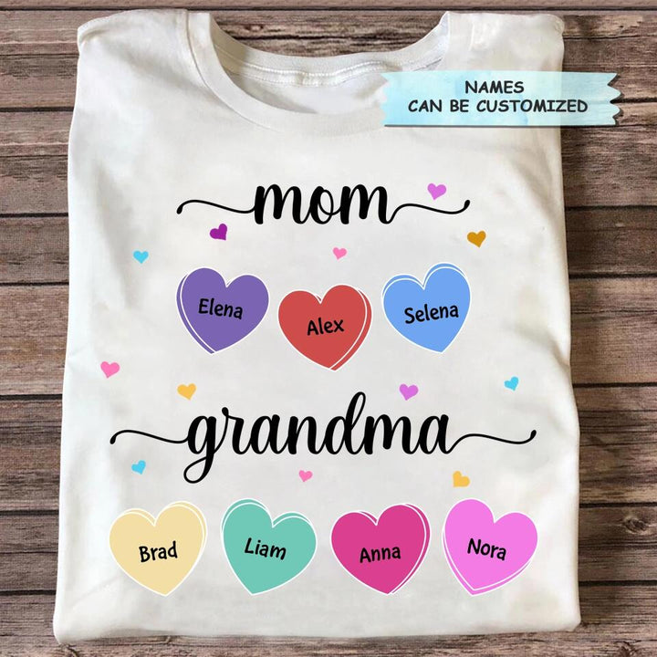 Personalized T-shirt - Gift For Grandma & Mom - Mom Grandma & Grandkids ARND036
