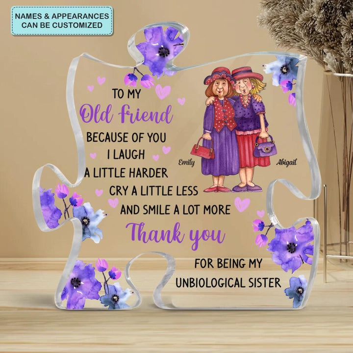 Personalized Puzzle Acrylic Plaque - Gift For Friend - To My Old Friend ARND0014