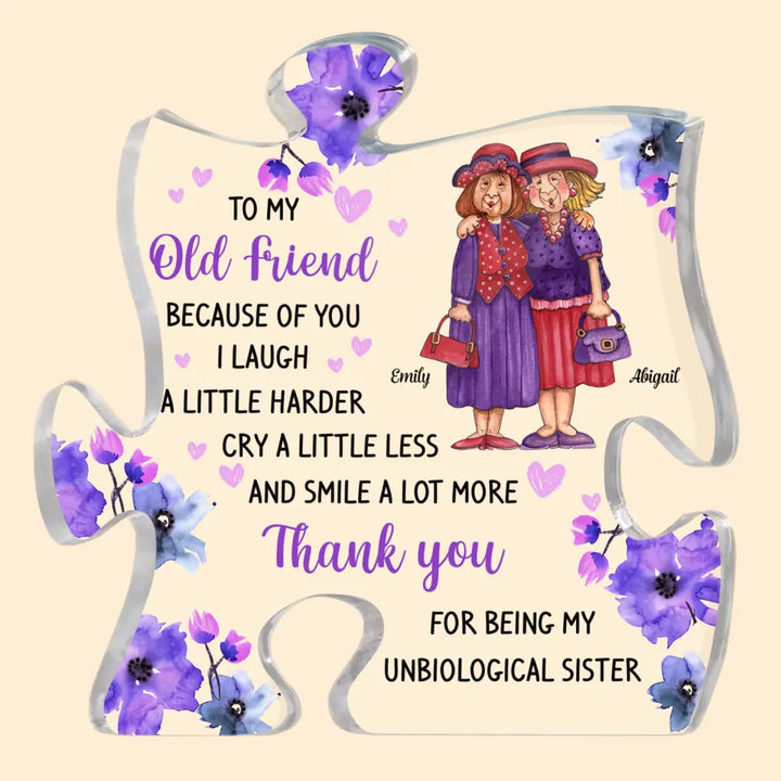 Personalized Puzzle Acrylic Plaque - Gift For Friend - To My Old Friend ARND0014