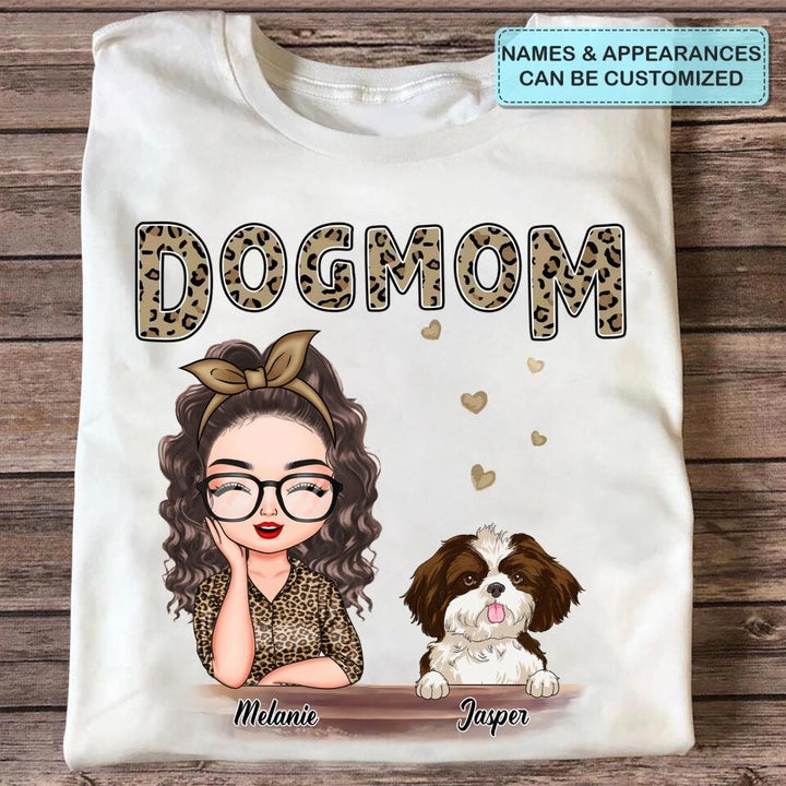 Personalized T-shirt - Gift For Dog Lover - Dog Mom Leopard ARND0014
