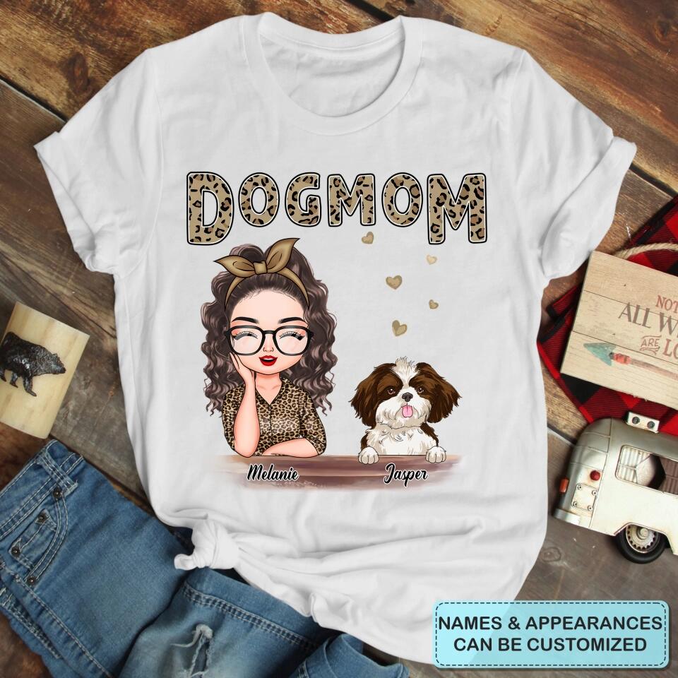 Personalized T-shirt - Gift For Dog Lover - Dog Mom Leopard ARND0014