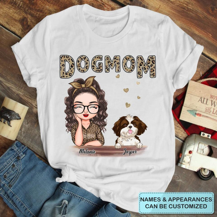 Personalized T-shirt - Gift For Dog Lover - Dog Mom Leopard ARND0014