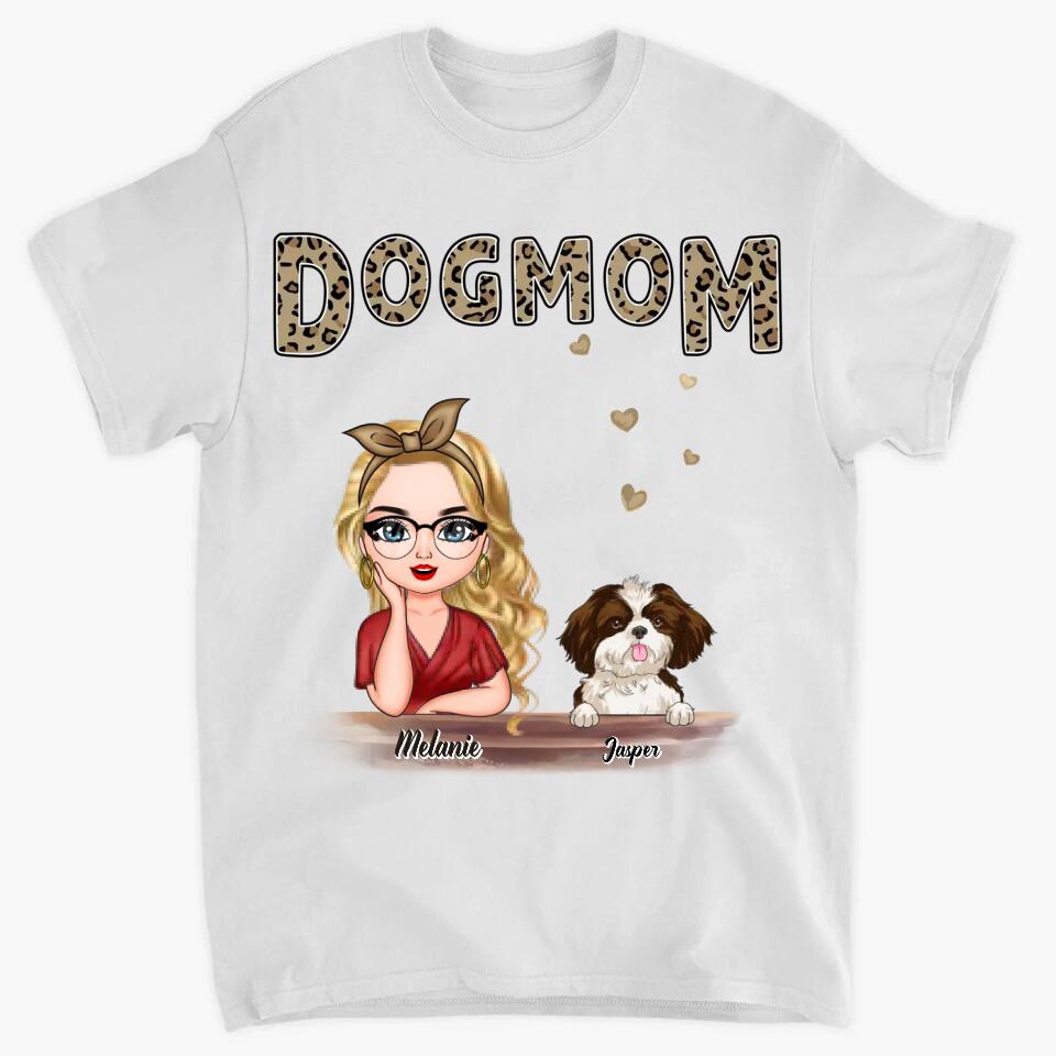 Personalized T-shirt - Gift For Dog Lover - Dog Mom Leopard ARND0014