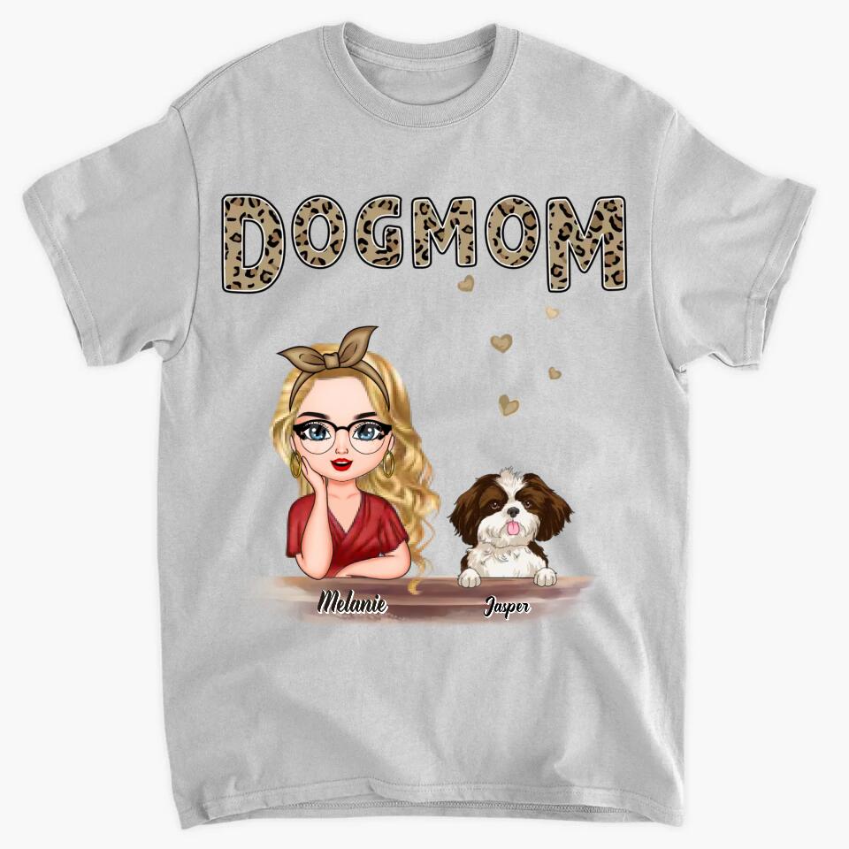 Personalized T-shirt - Gift For Dog Lover - Dog Mom Leopard ARND0014