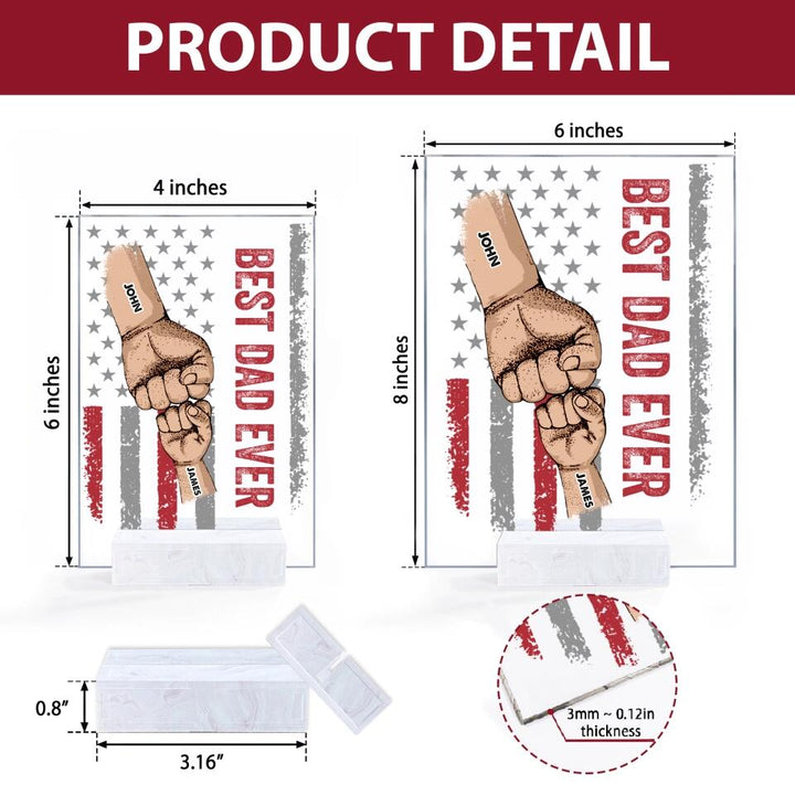 Personalized Acrylic Plaque - Gift For Family - Best Dad Ever Best Mom Ever Mother's Day Father's Day ARND0014