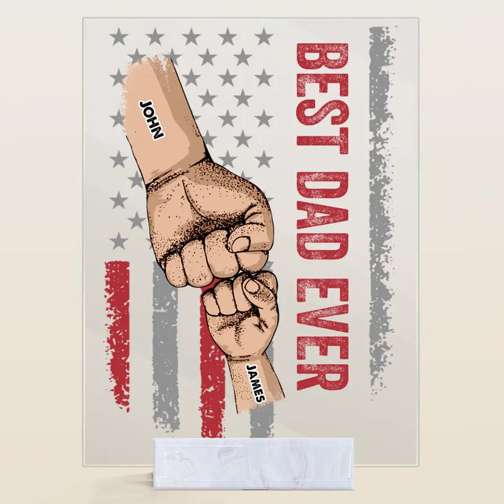 Personalized Acrylic Plaque - Gift For Family - Best Dad Ever Best Mom Ever Mother's Day Father's Day ARND0014