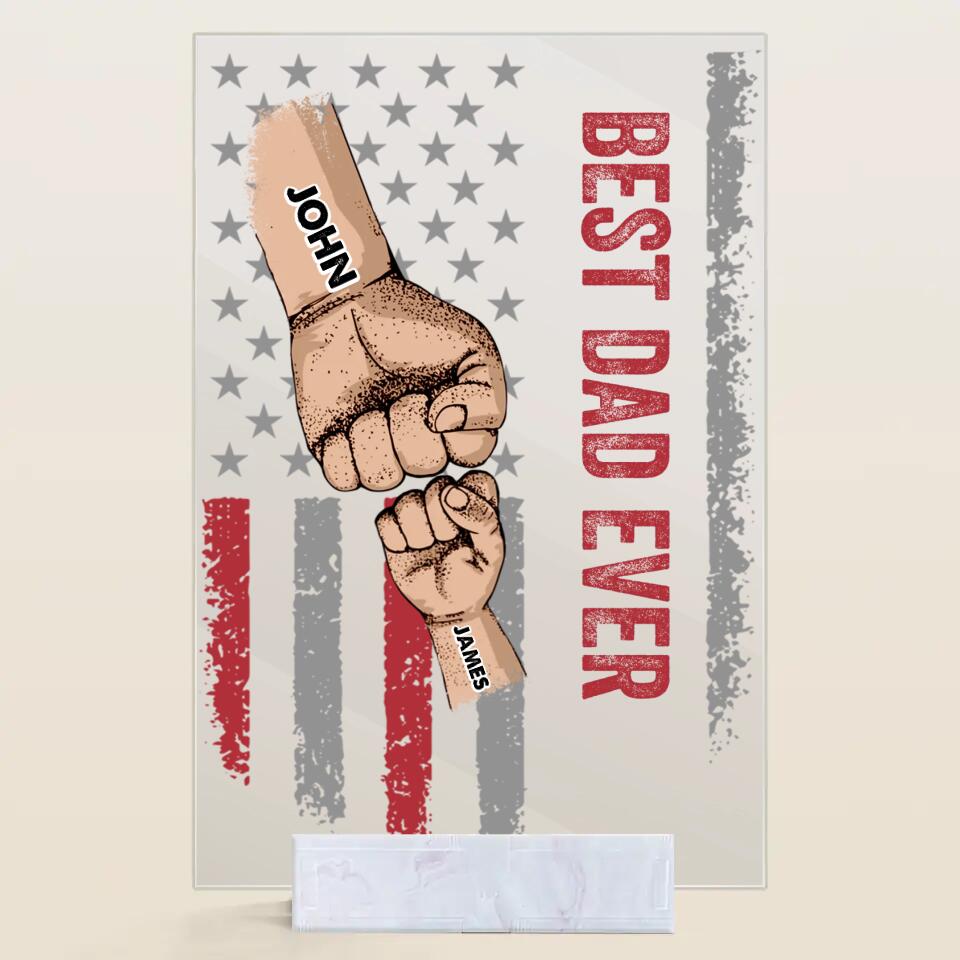 Personalized Acrylic Plaque - Gift For Family - Best Dad Ever Best Mom Ever Mother's Day Father's Day ARND0014