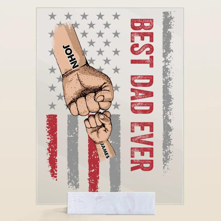 Personalized Acrylic Plaque - Gift For Family - Best Dad Ever Best Mom Ever Mother's Day Father's Day ARND0014