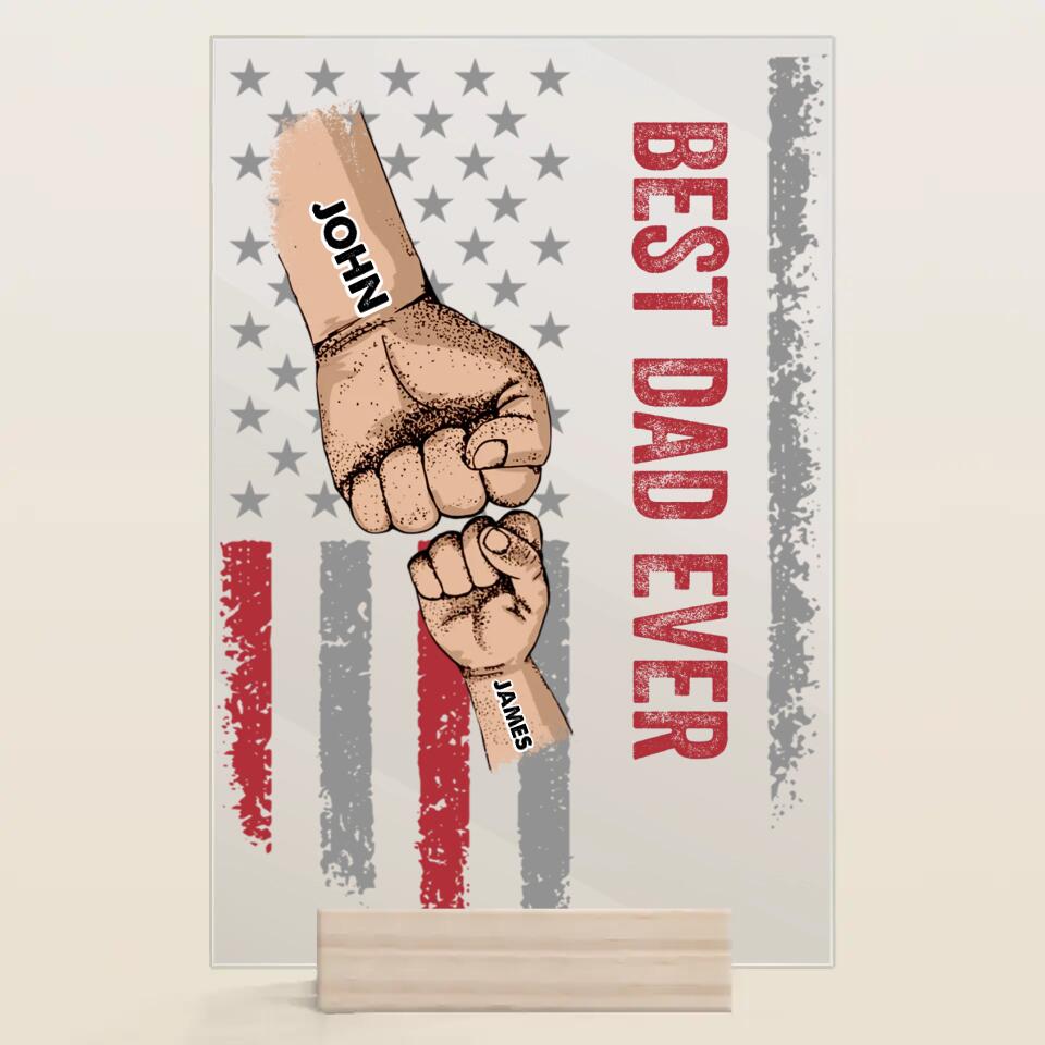 Personalized Acrylic Plaque - Gift For Family - Best Dad Ever Best Mom Ever Mother's Day Father's Day ARND0014