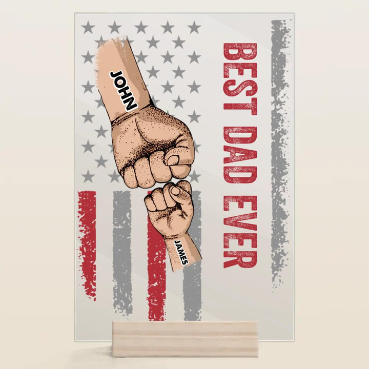 Personalized Acrylic Plaque - Gift For Family - Best Dad Ever Best Mom Ever Mother's Day Father's Day ARND0014