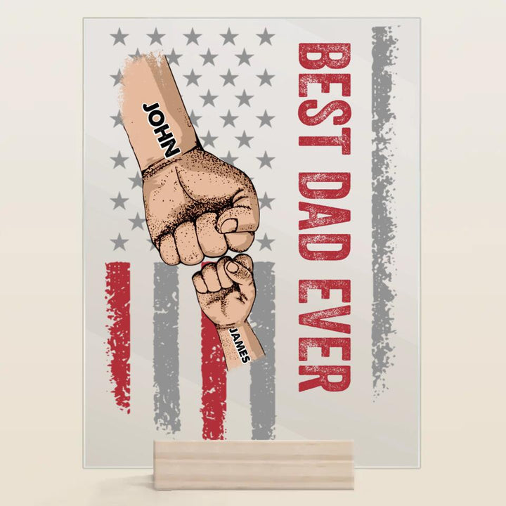 Personalized Acrylic Plaque - Gift For Family - Best Dad Ever Best Mom Ever Mother's Day Father's Day ARND0014