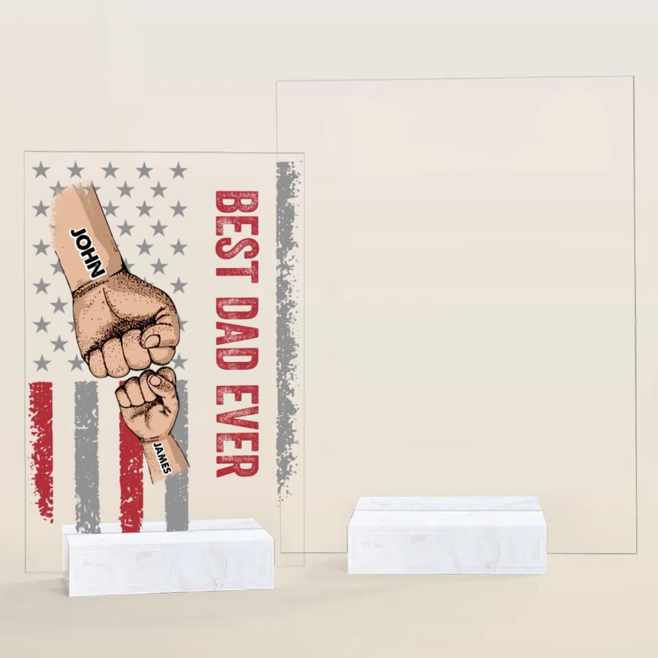 Personalized Acrylic Plaque - Gift For Family - Best Dad Ever Best Mom Ever Mother's Day Father's Day ARND0014