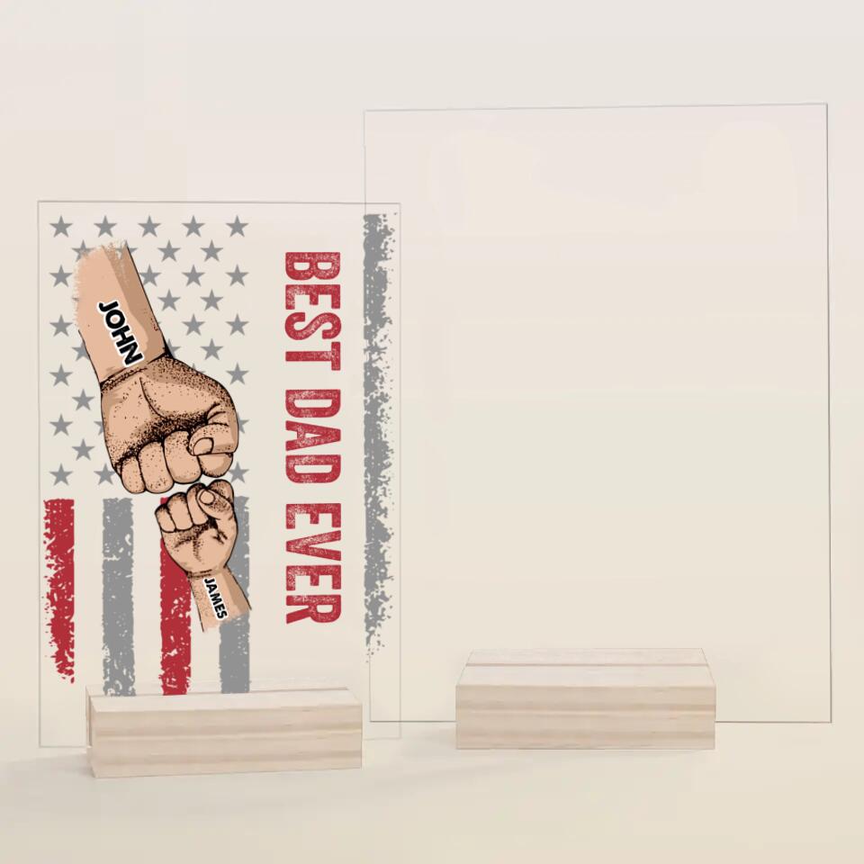 Personalized Acrylic Plaque - Gift For Family - Best Dad Ever Best Mom Ever Mother's Day Father's Day ARND0014