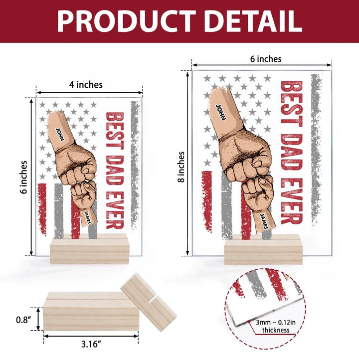 Personalized Acrylic Plaque - Gift For Family - Best Dad Ever Best Mom Ever Mother's Day Father's Day ARND0014