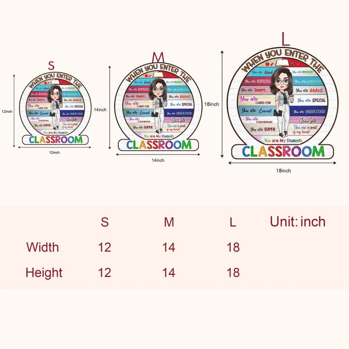 Personalized Door Sign - Gift For Teacher - When You Enter The Classroom ARND018