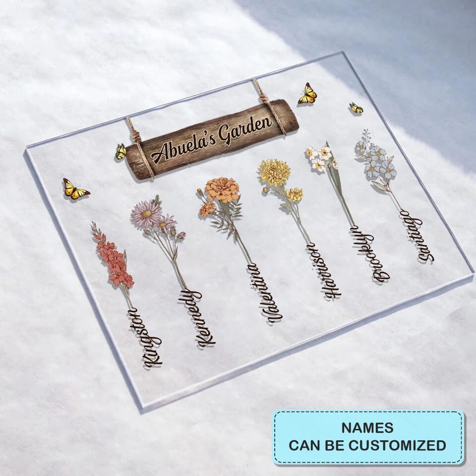 Personalized Acrylic Plaque - Mother's Day Gift For Grandma - Grandma's Garden ARND036