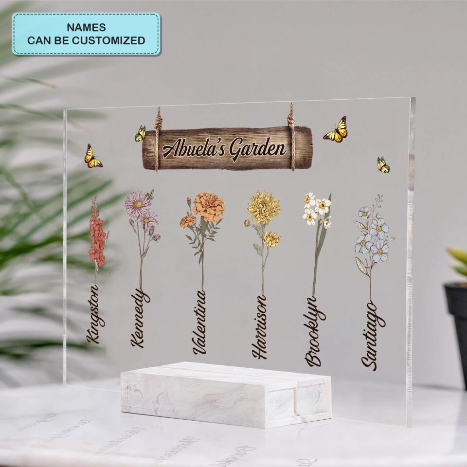 Personalized Acrylic Plaque - Mother's Day Gift For Grandma - Grandma's Garden ARND036