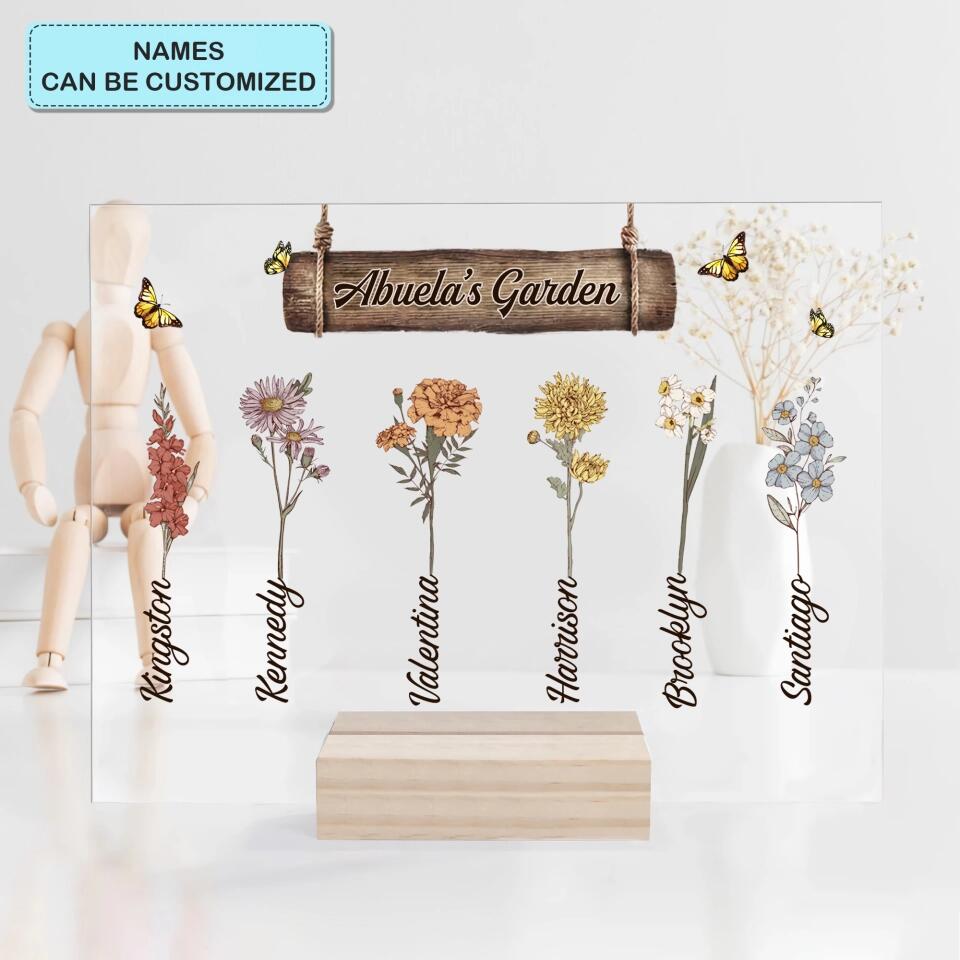 Personalized Acrylic Plaque - Mother's Day Gift For Grandma - Grandma's Garden ARND036