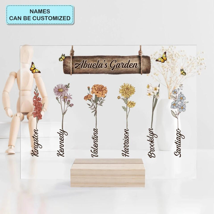 Personalized Acrylic Plaque - Mother's Day Gift For Grandma - Grandma's Garden ARND036