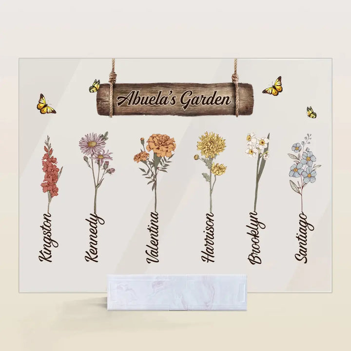 Personalized Acrylic Plaque - Mother's Day Gift For Grandma - Grandma's Garden ARND036