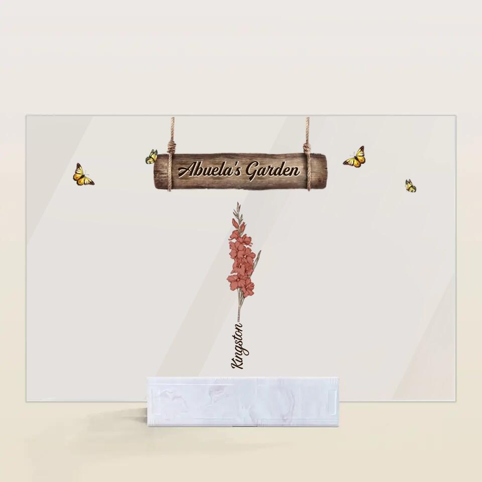 Personalized Acrylic Plaque - Mother's Day Gift For Grandma - Grandma's Garden ARND036