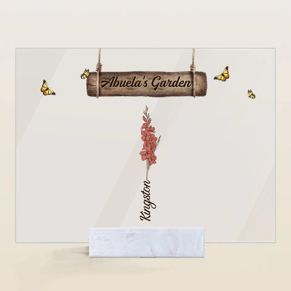 Personalized Acrylic Plaque - Mother's Day Gift For Grandma - Grandma's Garden ARND036