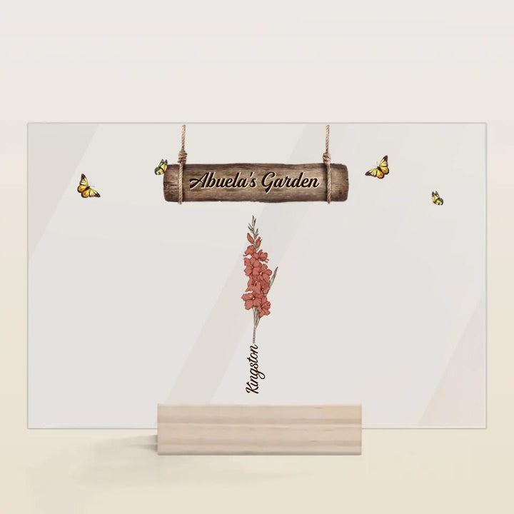 Personalized Acrylic Plaque - Mother's Day Gift For Grandma - Grandma's Garden ARND036