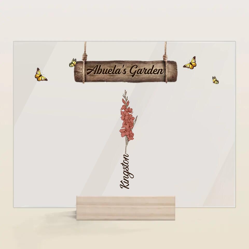Personalized Acrylic Plaque - Mother's Day Gift For Grandma - Grandma's Garden ARND036