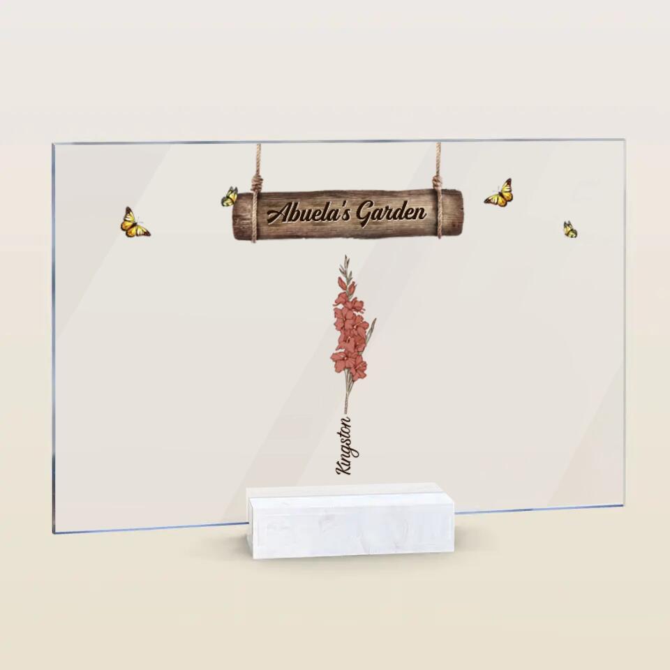 Personalized Acrylic Plaque - Mother's Day Gift For Grandma - Grandma's Garden ARND036