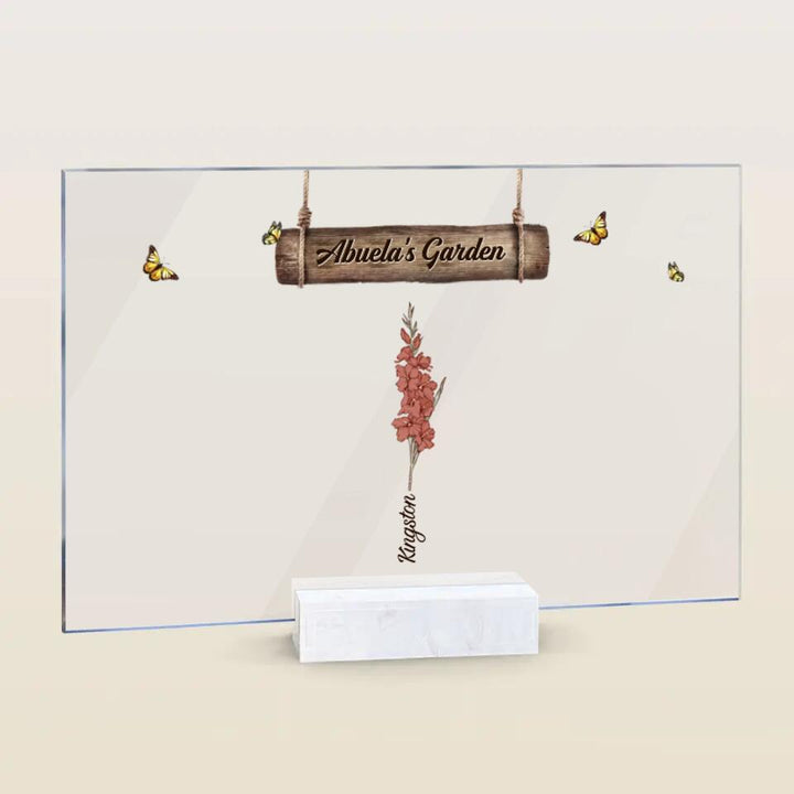 Personalized Acrylic Plaque - Mother's Day Gift For Grandma - Grandma's Garden ARND036