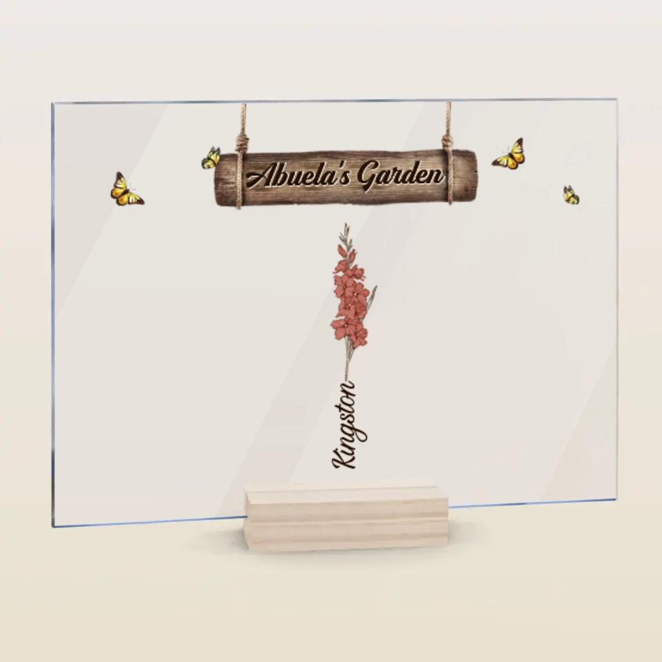 Personalized Acrylic Plaque - Mother's Day Gift For Grandma - Grandma's Garden ARND036