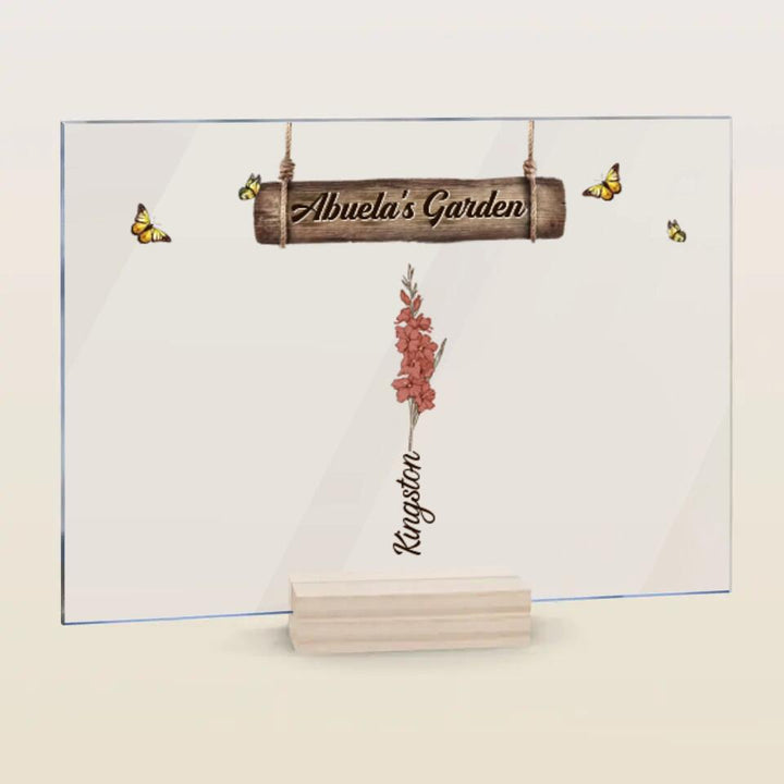 Personalized Acrylic Plaque - Mother's Day Gift For Grandma - Grandma's Garden ARND036