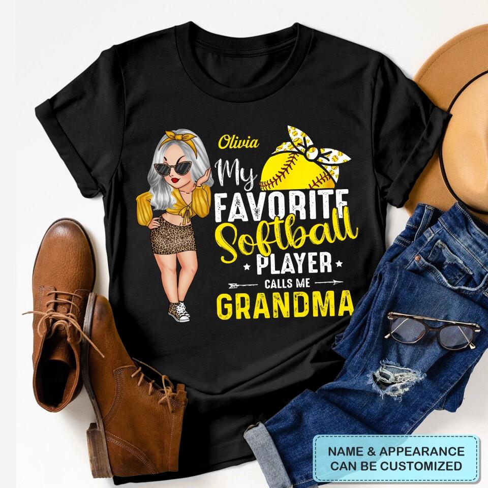 Personalized T-shirt - Mother's Day Gift For Mom, Grandma - My Favorite Softball Player ARND036