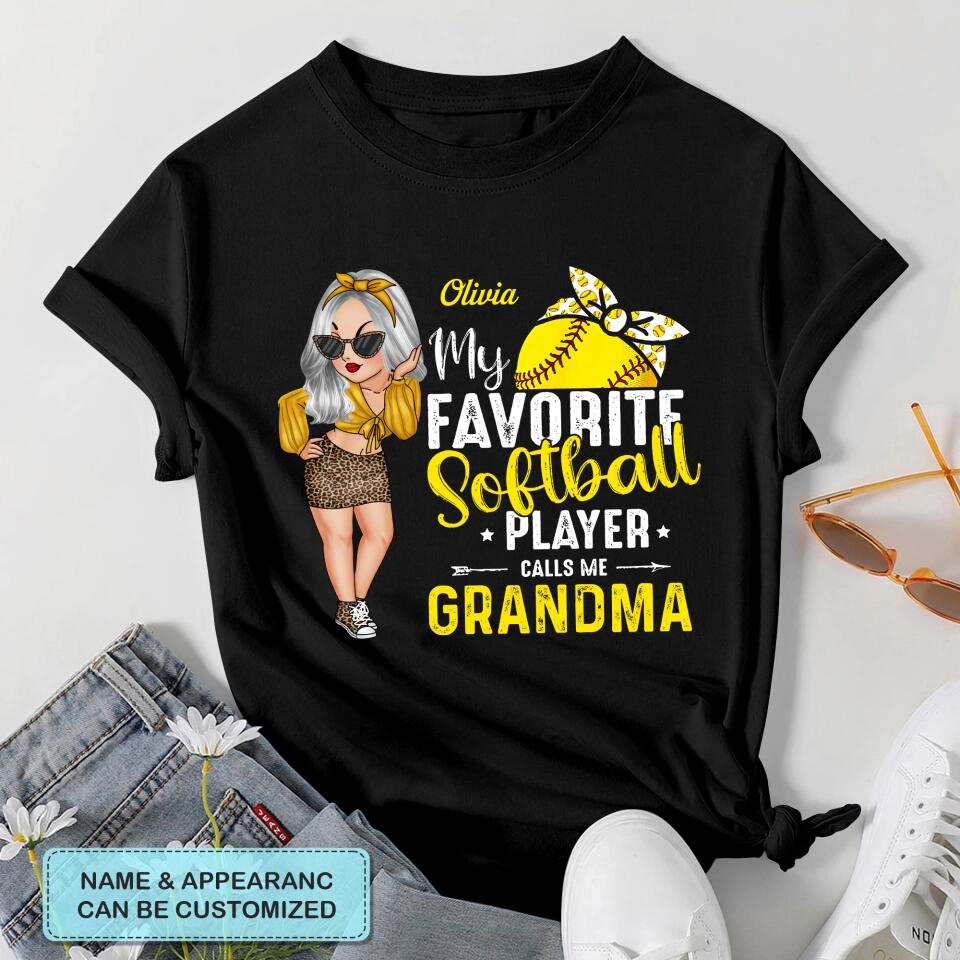 Personalized T-shirt - Mother's Day Gift For Mom, Grandma - My Favorite Softball Player ARND036