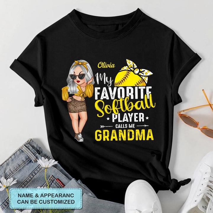 Personalized T-shirt - Mother's Day Gift For Mom, Grandma - My Favorite Softball Player ARND036