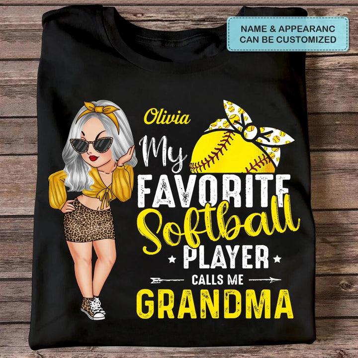 Personalized T-shirt - Mother's Day Gift For Mom, Grandma - My Favorite Softball Player ARND036