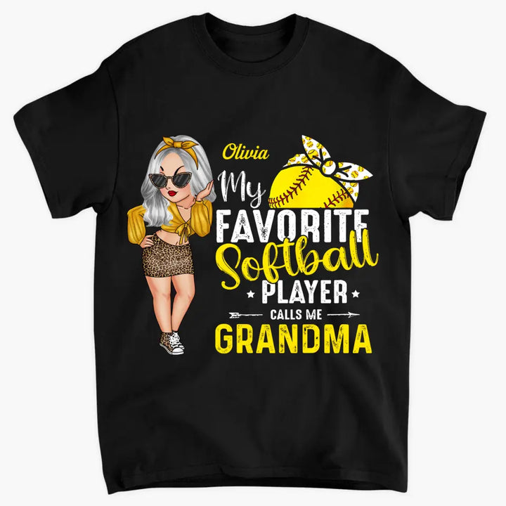 Personalized T-shirt - Mother's Day Gift For Mom, Grandma - My Favorite Softball Player ARND036