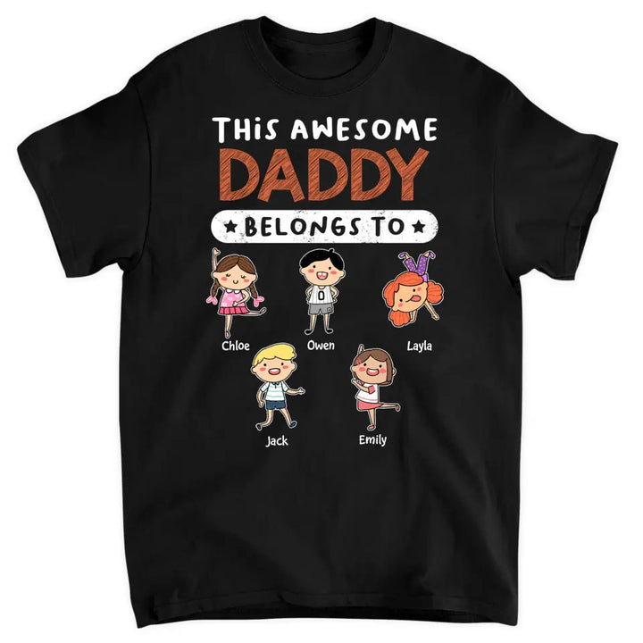 This Grandpa Belongs To - Custom T-shirt - Father's Day Gift For Grandpa