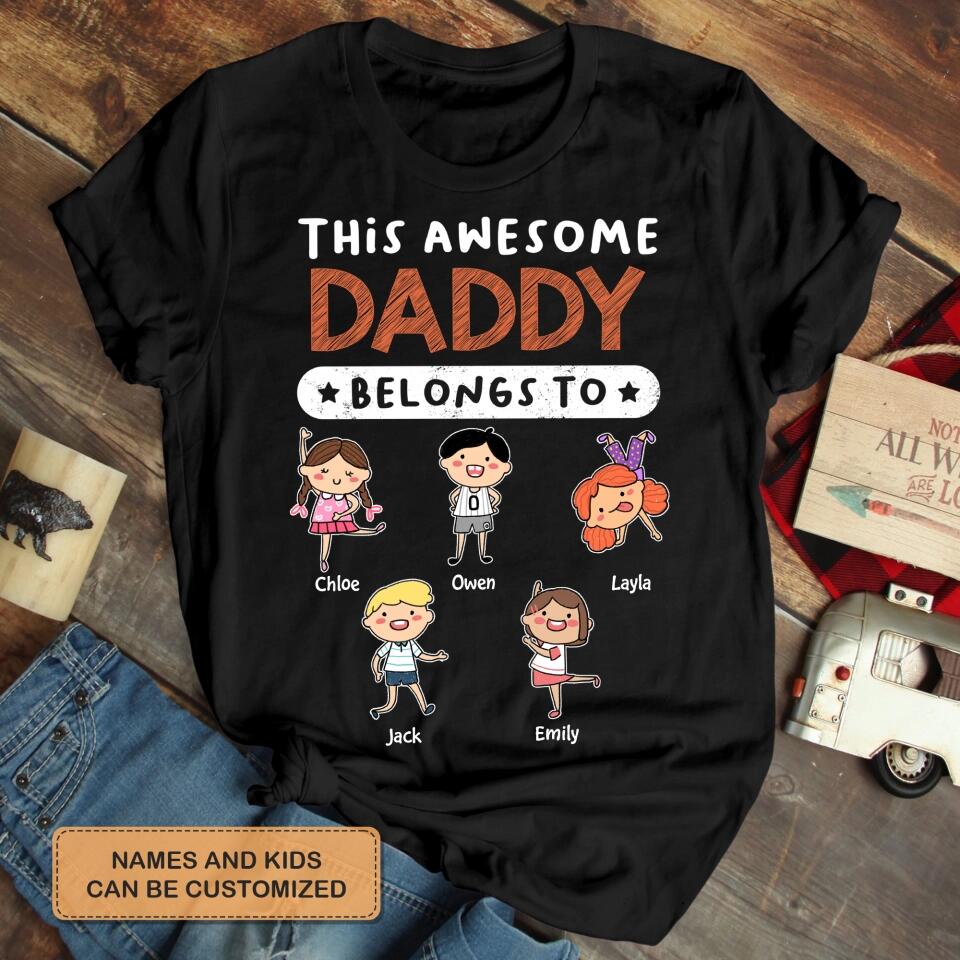 This Grandpa Belongs To - Custom T-shirt - Father's Day Gift For Grandpa