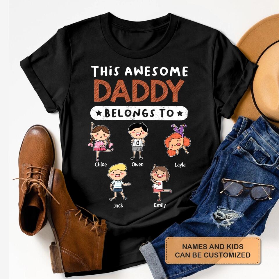 This Grandpa Belongs To - Custom T-shirt - Father's Day Gift For Grandpa