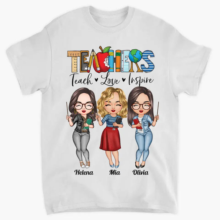 Personalized T-shirt - Teacher's Day, Gift For Teacher Besties - Teach Love Inspire ARND0014