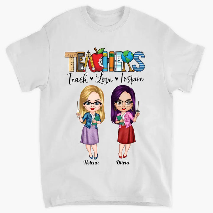 Personalized T-shirt - Teacher's Day, Gift For Teacher Besties - Teach Love Inspire ARND0014
