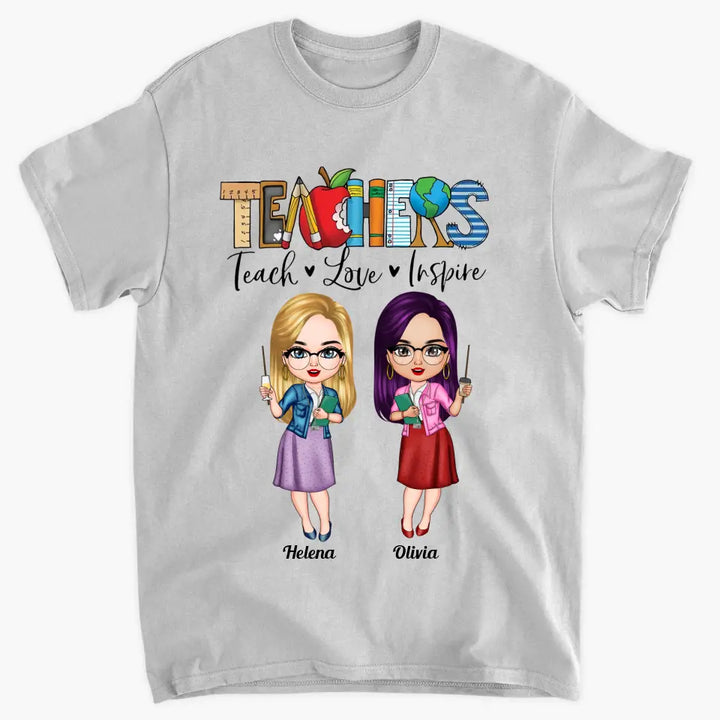 Personalized T-shirt - Teacher's Day, Gift For Teacher Besties - Teach Love Inspire ARND0014