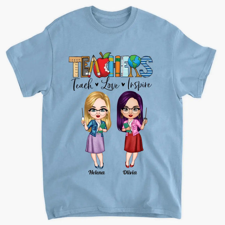 Personalized T-shirt - Teacher's Day, Gift For Teacher Besties - Teach Love Inspire ARND0014
