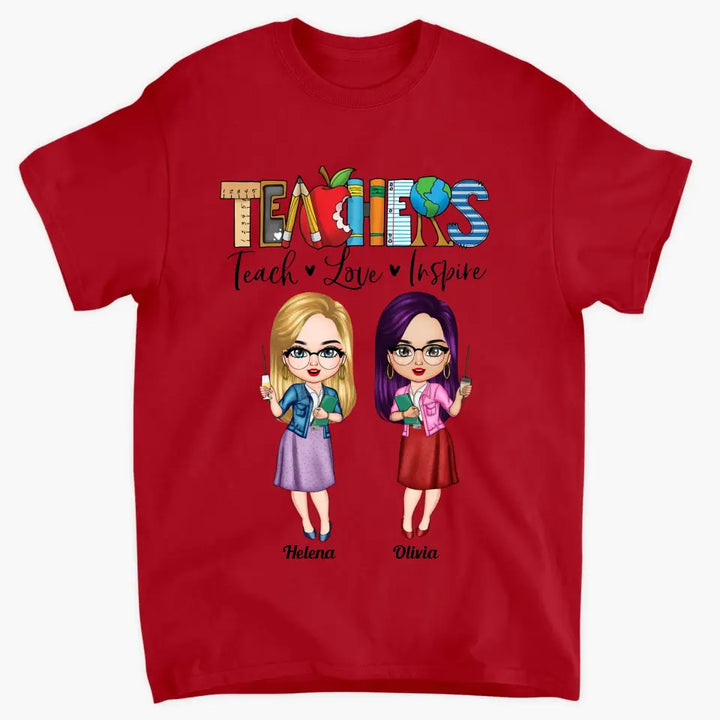 Personalized T-shirt - Teacher's Day, Gift For Teacher Besties - Teach Love Inspire ARND0014