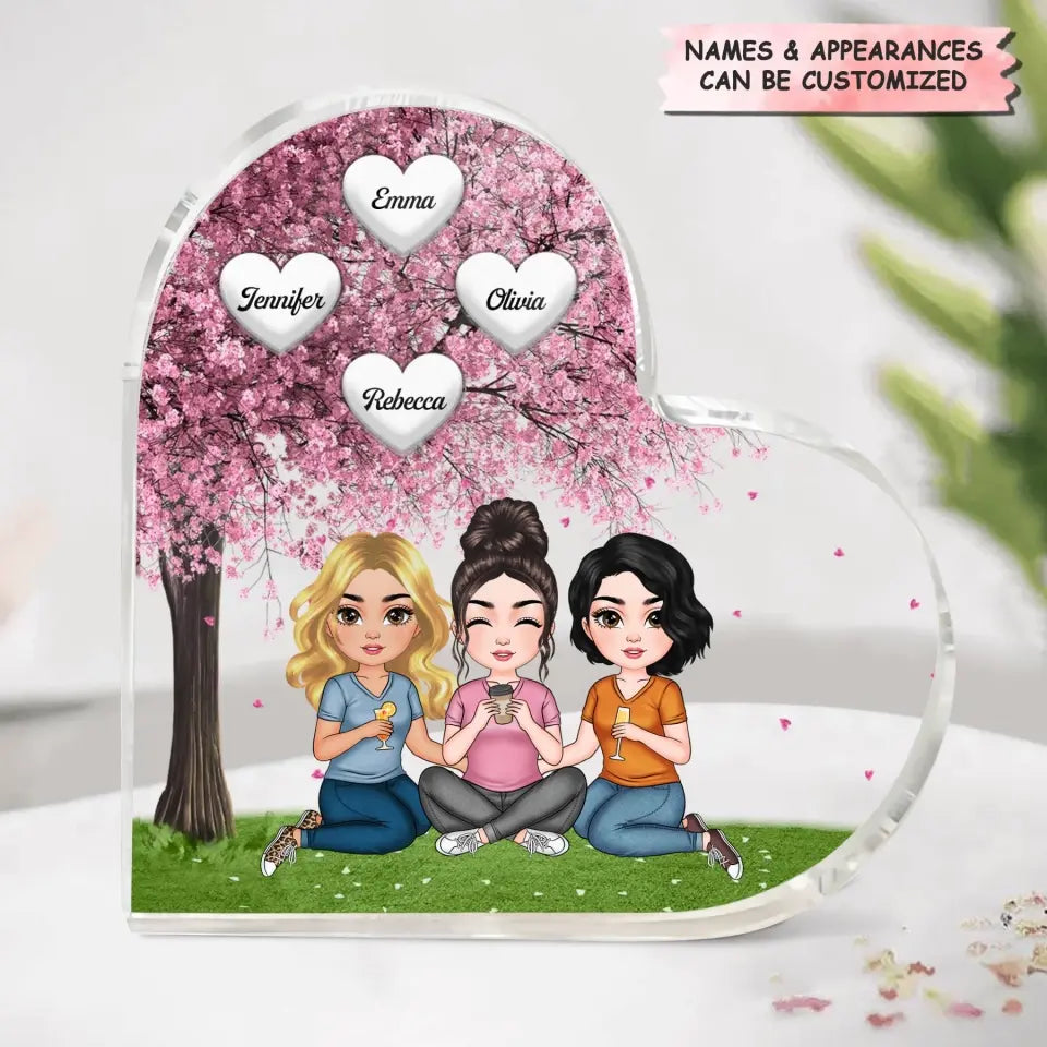 Personalized Heart-shaped Acrylic Plaque - Mother's Day Gift For Mom - Under Blossom Tree ARND018